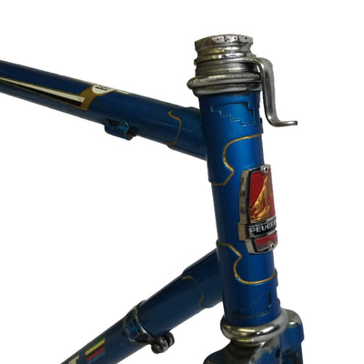 1970s Peugeot Cadre Allege Blue Bicycle Frame | Size 56